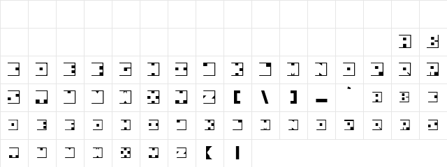 Squaresville2 Regular  glyph index