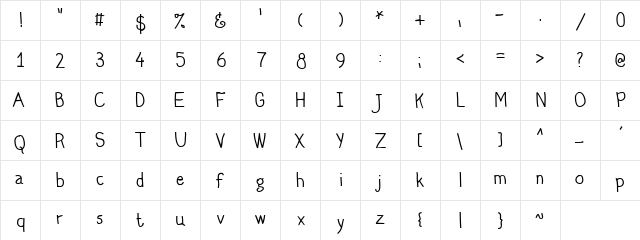 Trilok Regular  glyph index