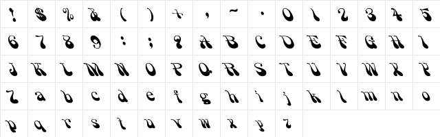 PsychedelicSmoke Wd Regular  glyph index