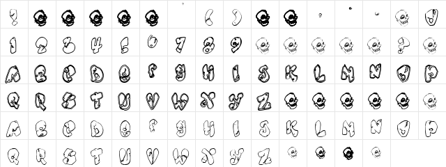 Hand Ball Regular  glyph index