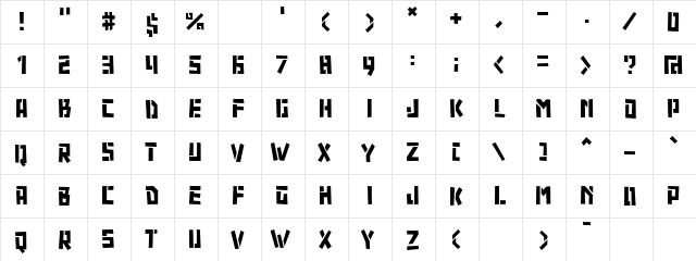 carro Regular  glyph index