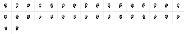 Beard Man Regular  glyph index