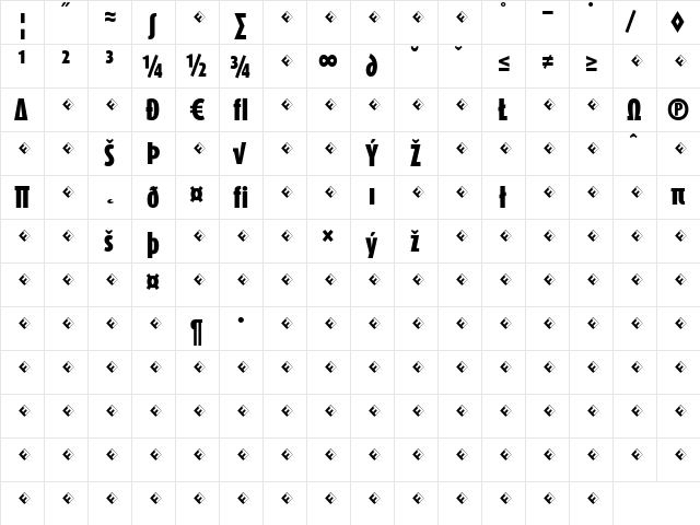 DaxCompact-BlackExpert Regular  glyph index