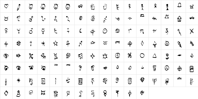 Scorpio Regular  glyph index