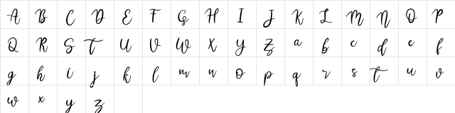Austina Regular  glyph index