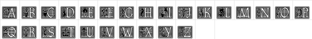 Athenaeum Initial Negative Std Regular  glyph index