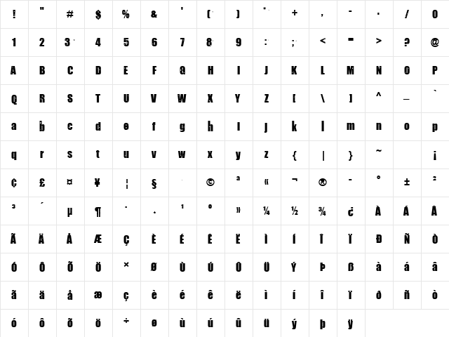 boehseonkelz Regular  glyph index