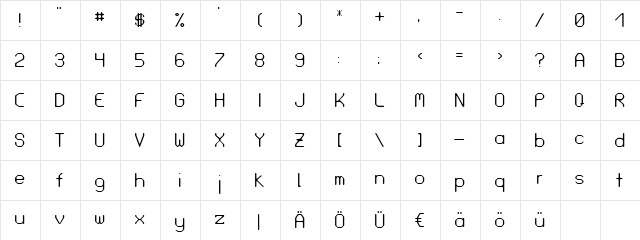 Love Parade Regular  glyph index