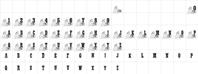 Mermaid Cute Regular  glyph index