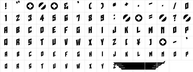 I2trigunMaximum E  glyph index