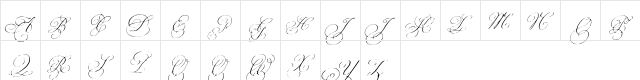 Bickham SwashCaps Regular  glyph index