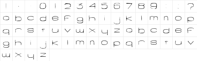 Snigset Regular  glyph index