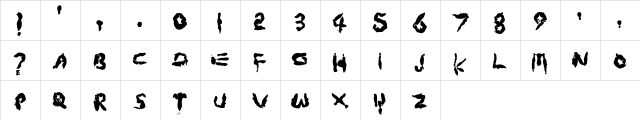 Hand Job  glyph index