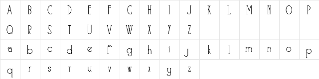 Skyliner Regular  glyph index