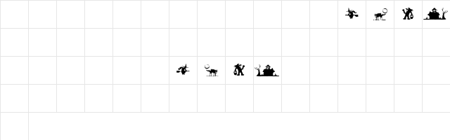 SilBooettes Unregistered Regular  glyph index