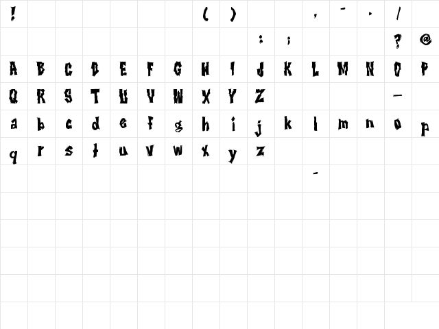 It Must Be Destroyed Regular  glyph index