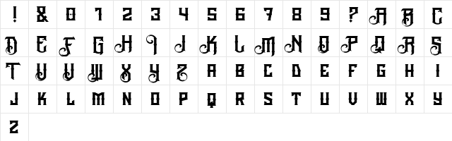 The Black Veil Pro The Black Veil Pro  glyph index