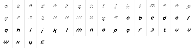 Bumblebee Regular  glyph index