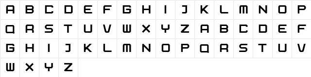 Exosphere Regular  glyph index