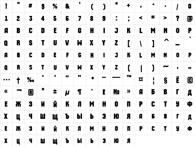 a_MachinaOrtoCaps Bold  glyph index