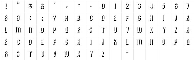 Arturo Regular  glyph index