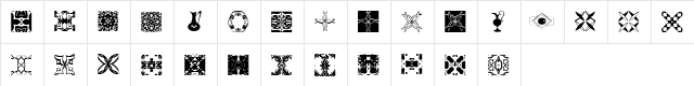BRTrivets Regular  glyph index