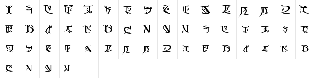 Falmer Bold  glyph index