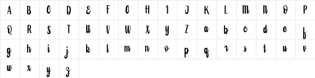 Suballie FREE Regular  glyph index