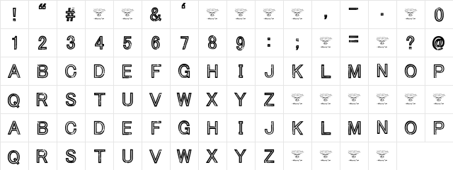 Tha Cool Kidz Regular  glyph index