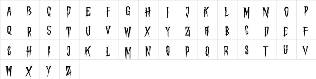 Hungry Hunters Regular  glyph index