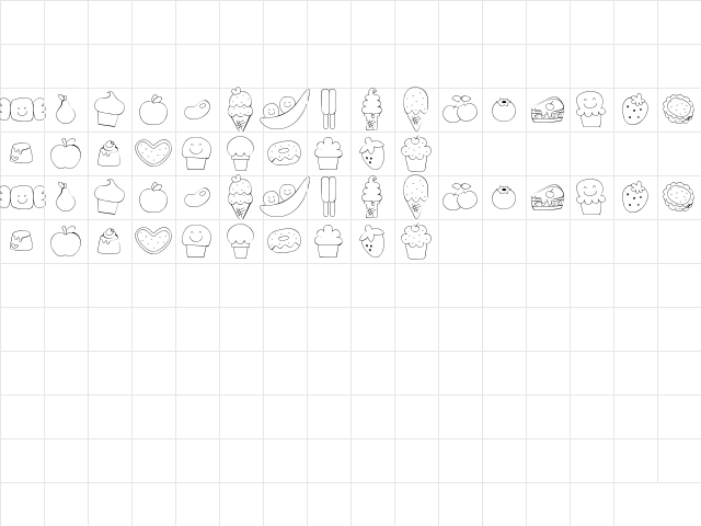 MTF Sweet Dings Regular  glyph index