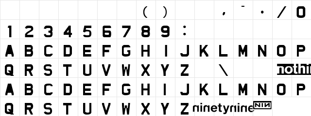 The Fragile Bold Caps  glyph index