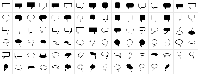 Gasp! Regular  glyph index