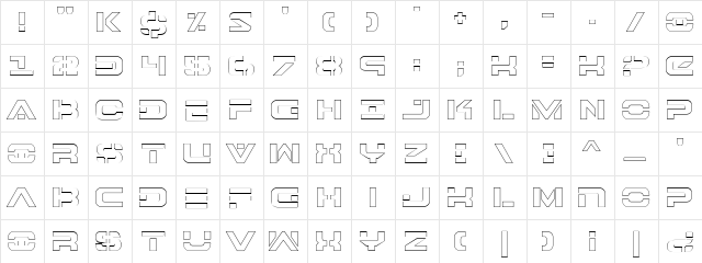 7th Service Outline Outline3  glyph index