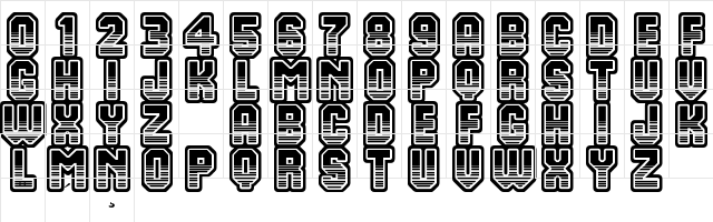 Team 401 Regular  glyph index