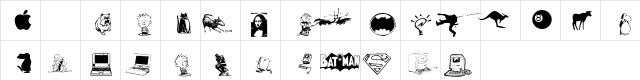 Chung's Dingbats Regular  glyph index