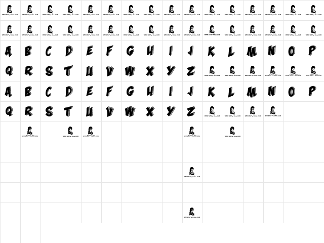 Mona Shark Regular  glyph index