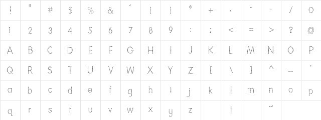 Marching Ants   glyph index