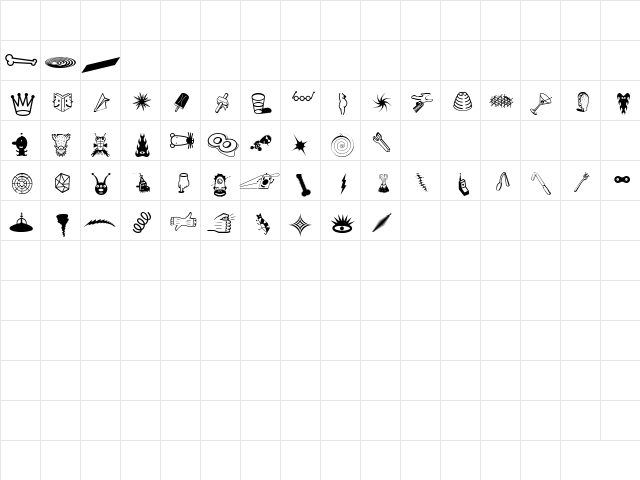 ThingbatTwo Regular  glyph index