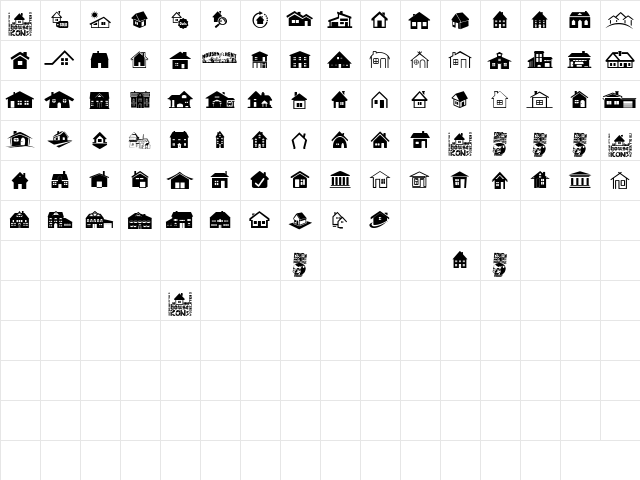 House Icons Regular  glyph index
