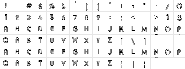 Expansion Regular  glyph index
