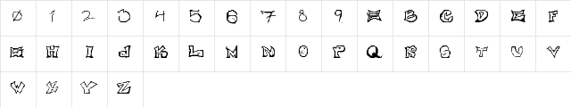 OnNoes! Regular  glyph index