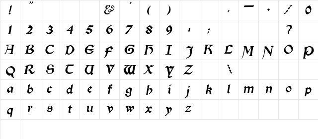 Ligand Oblique  glyph index