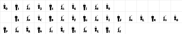 Guardians Of Freedom Regular  glyph index