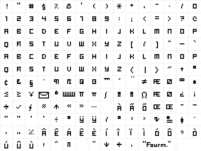 hooge 0856 Regular  glyph index