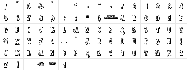 Action Is 3D JL Regular  glyph index
