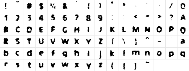 BN-Gangsters Regular  glyph index