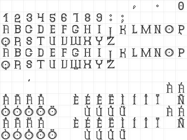 Alphin Merytous St Regular  glyph index