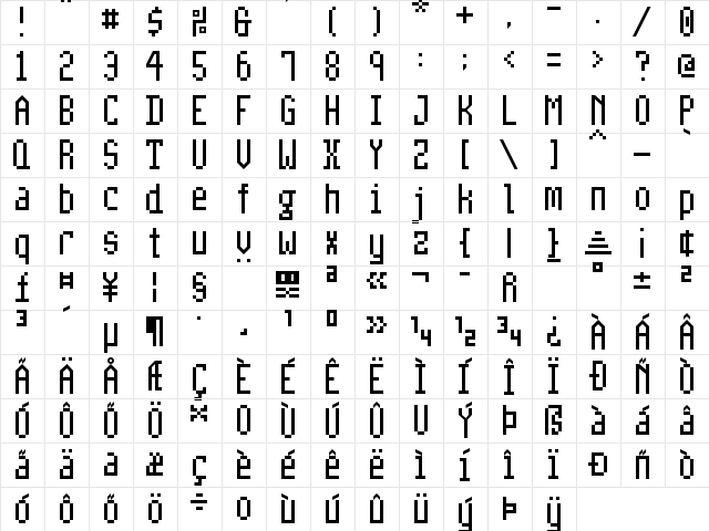 CasaleFinale NBP Regular  glyph index