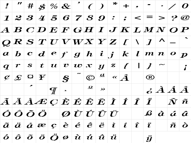 Stratton 3 Regular  glyph index